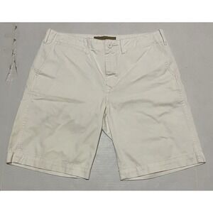 Halsey 44 Shorts Mens Size 32 X 9 White Chino Khaki Flat Front Outdoor Tan